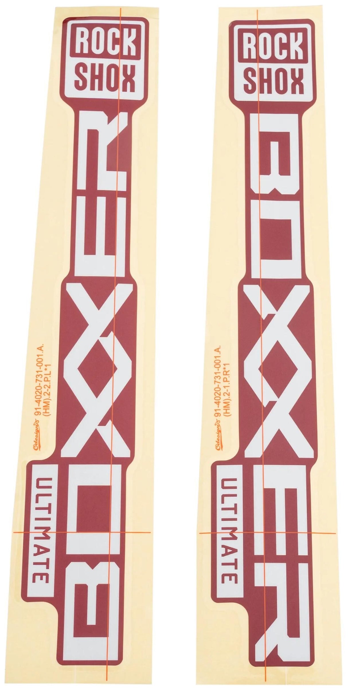 Rockshox décor set de décalcomanies rs blanc 27 29 avec blanc 38mm