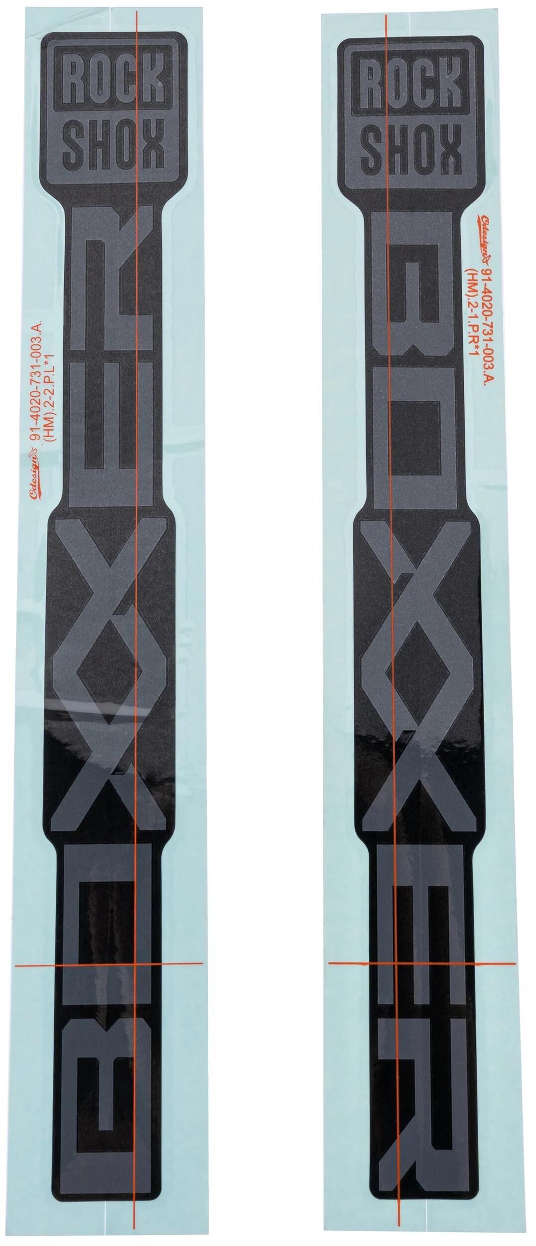 Ensemble de décoration Rockshox, ensemble de décalcomanies, curseurs gris noir mat