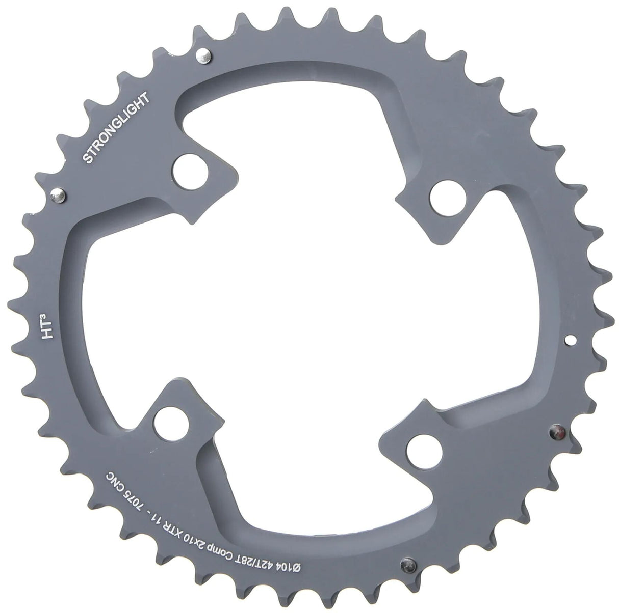 Plateau VTT Stronglight HT3 mod. 17 anneaux de chaîne forts. ht3 42t extérieur alu noir