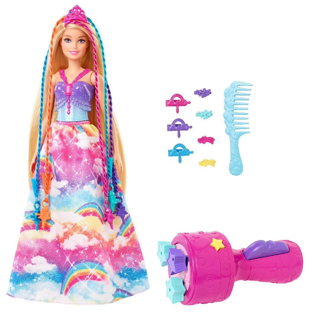 Poupée de soins capillaires Barbie dreamtopia + accessoires