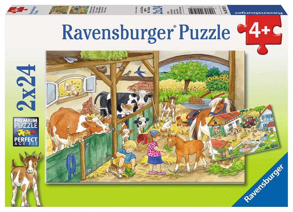 Ravensburger puzzle vie à la ferme heureuse - 2x24 pièces - puzzle pour enfants