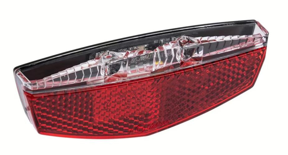 Feu arrière Qtcycletech qt 2 LED 50 montage 80 mm avec piles sur carte
