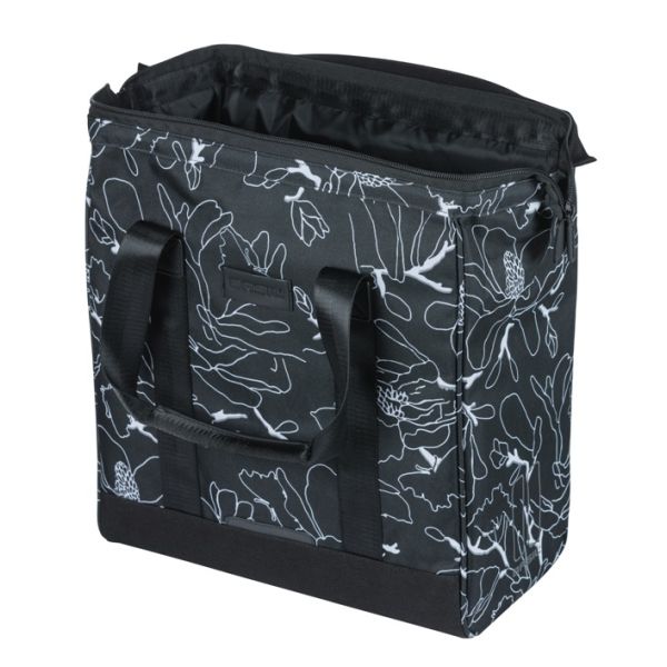 Basil shopper vélo grande fleur mik 23l 12 x 35 x 35 cm - noir