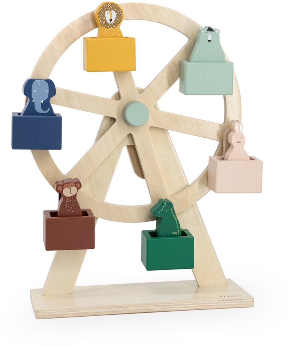 Trixie jouet en bois grande roue - avec 6 animaux - pour enfants - à partir de 1,5 ans - pour garçons et filles - fsc