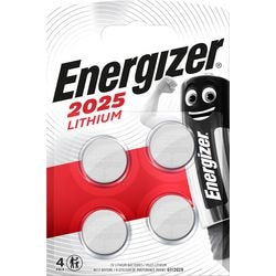Energizer Lithium 3V Button Cell Batteries (CR2025) 4 pièces
