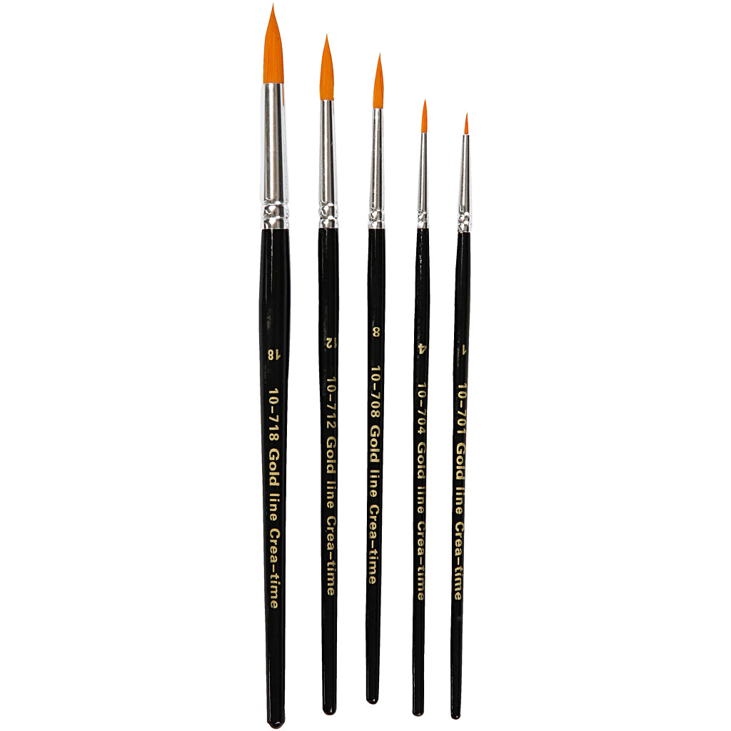 Creativ Company Gold Line Brosses Round, 5e.