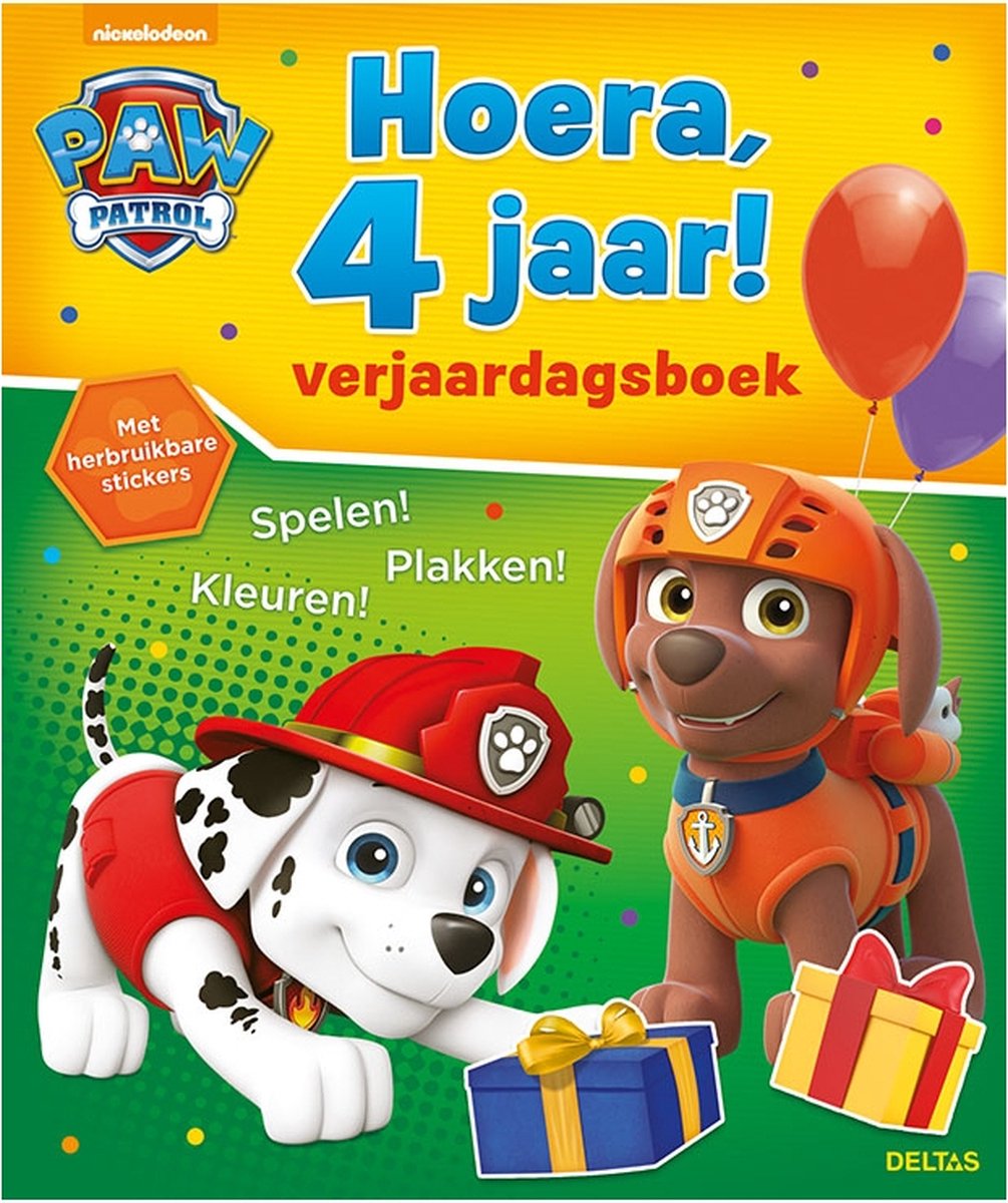 Paw Patrol - livre de coloriage - hourra, 4 ans - livre d'anniversaire