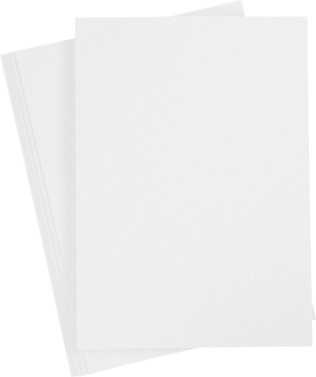 Creativ Company Craft Cardboard, Blanche-Neige, A4, 20 feuilles
