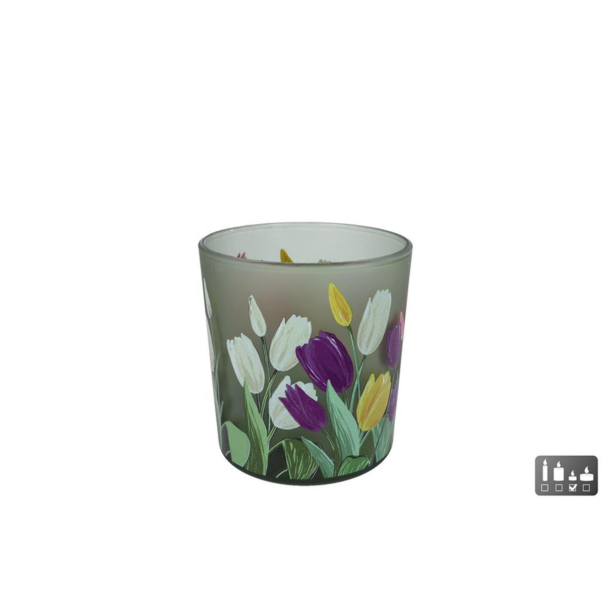 Photophore verre tulipe 7,5x7,5x8cm