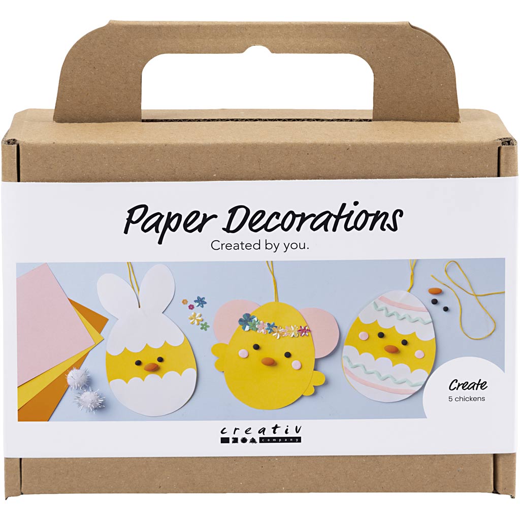 Creativ company mini hobby set décorations en papier, carton avec décoration, 1 set