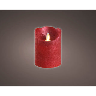 Bougie ondulante LED en cire bo à l'intérieur de Noël rouge blanc chaud 10 cm