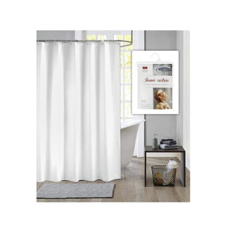 Rideau de douche maison hollandaise 180x200 damassé blanc