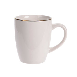 Tasse en porcelaine sans marque avec bord doré | 4 pièces