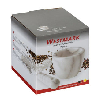 Mortier Westmark avec pilon en marbre, haut, diamètre intérieur : env. 7,5 cm, gourmet, blanc gris, 69592260