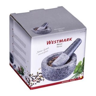 Mortier Westmark avec pilon en granit naturel, grand diamètre intérieur : env. 9,5 cm, gris, 69602260