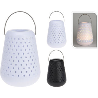 Lanterne LED d19xh26cm 2 coloris assortis