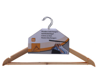 Cintres en bois lot de 3 | 3 pièces