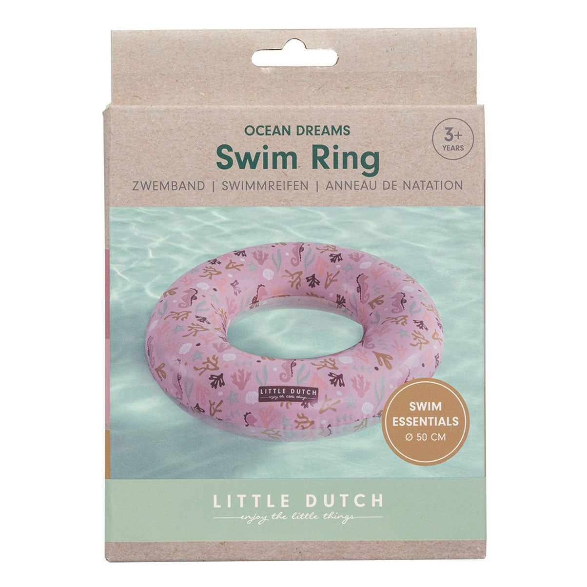 Bouée de bain rose Little Dutch Ocean Dreams, 50 cm