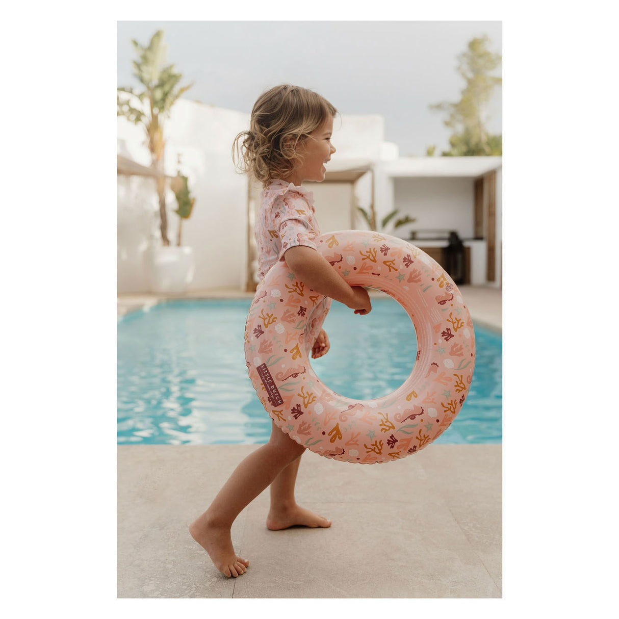 Bouée de bain rose Little Dutch Ocean Dreams, 50 cm
