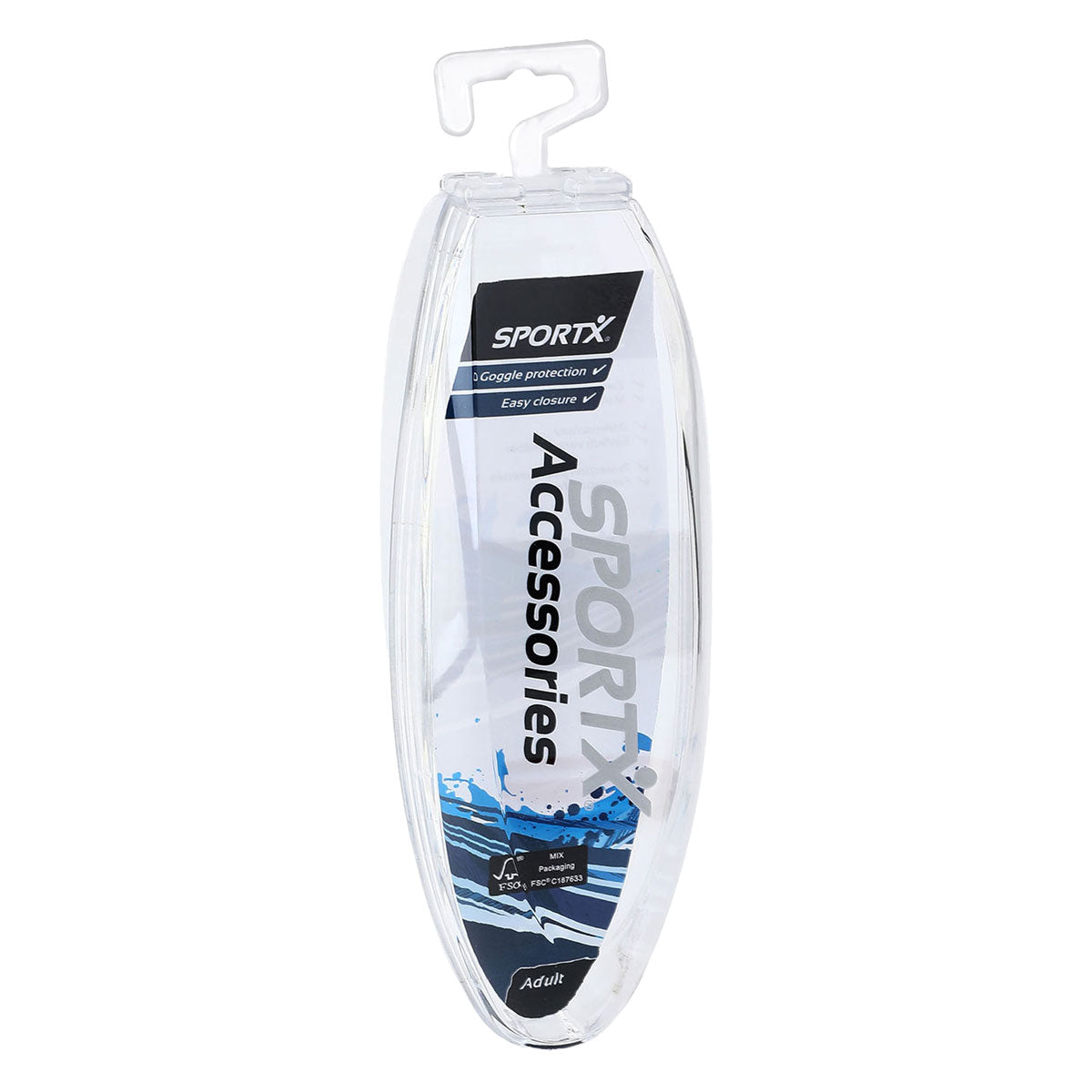 Boîte de rangement pour lunettes de natation Sportx transparente