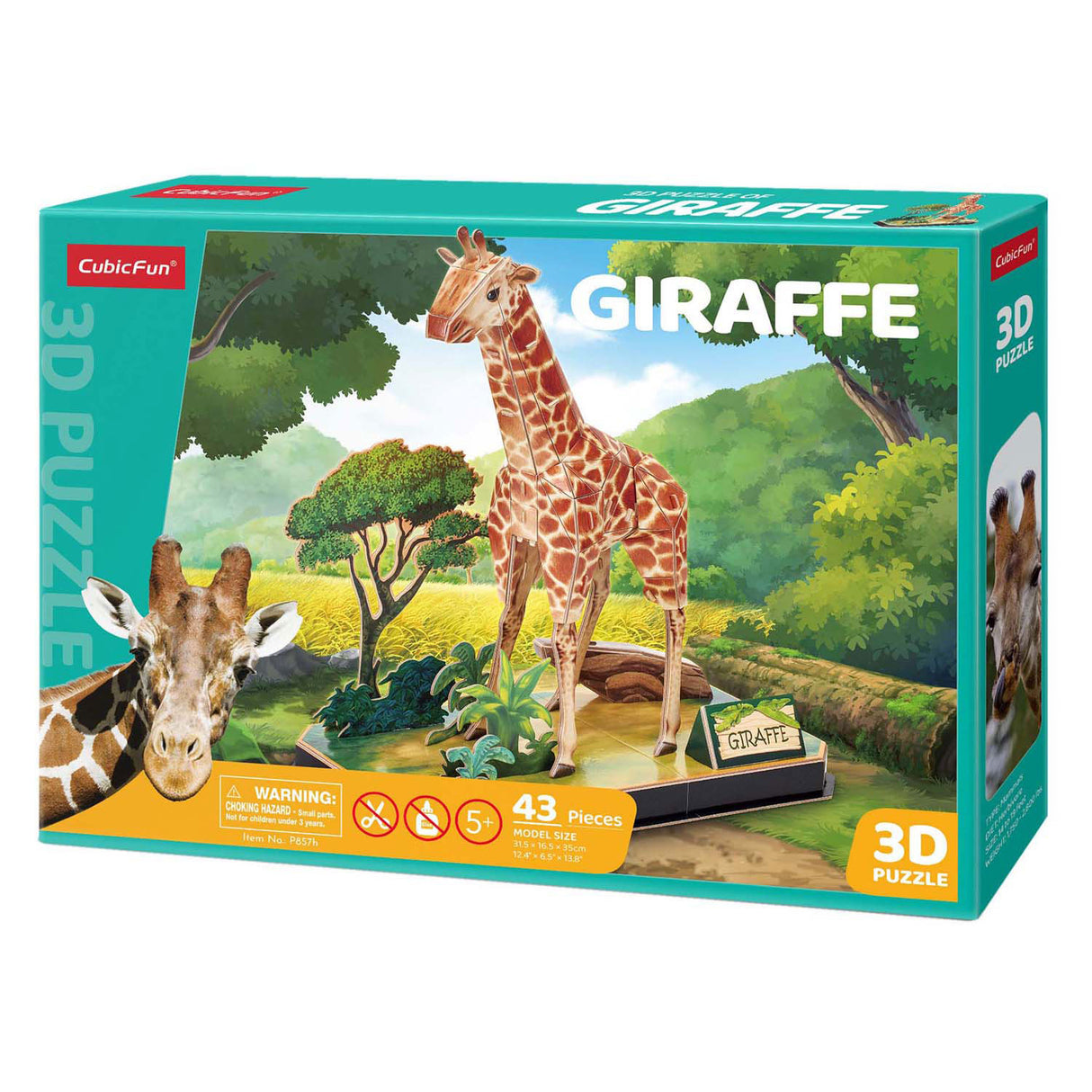 Puzzle 3D amusant et cubique, girafe