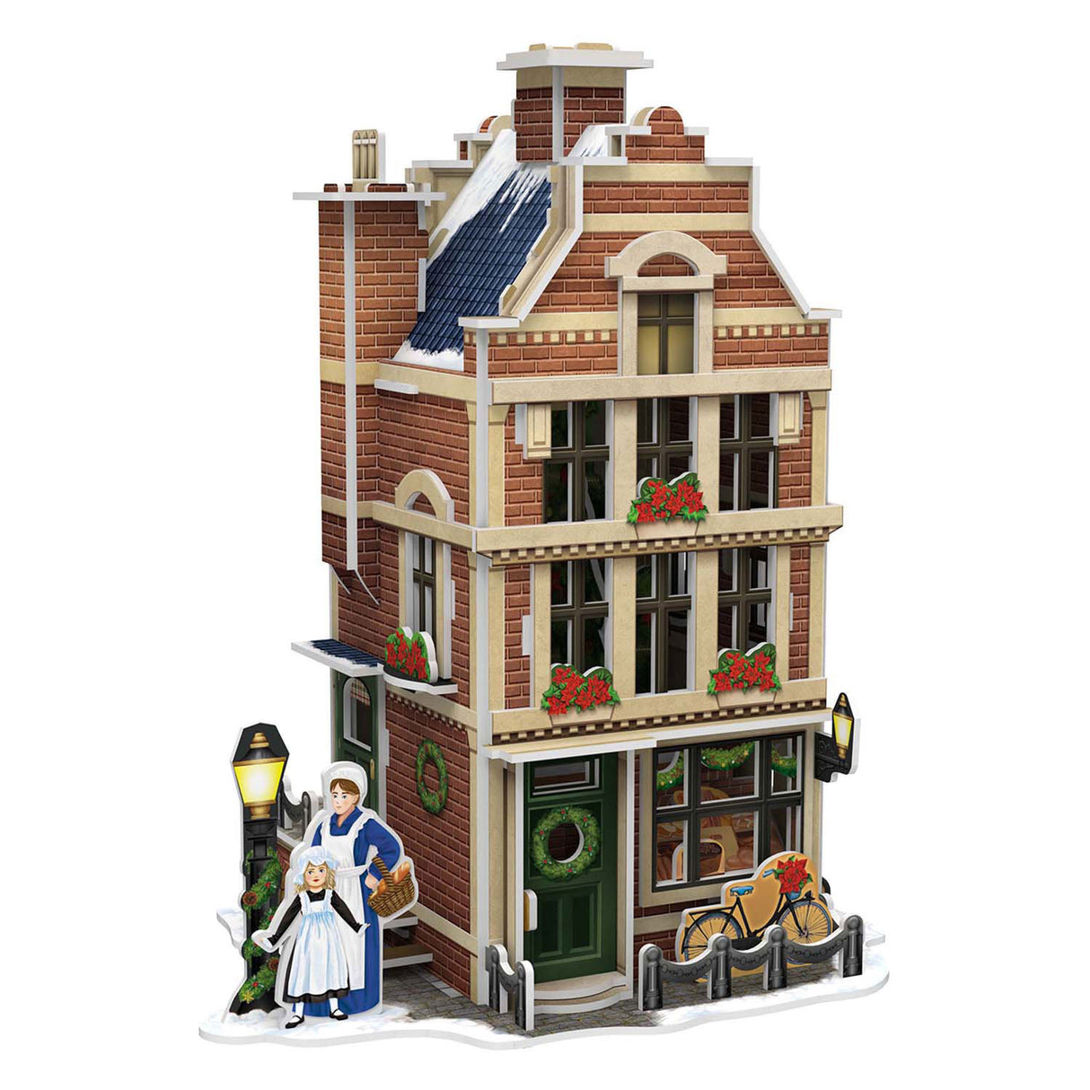 Puzzle 3D cubique amusant Boulangerie hollandaise avec éclairage LED - 65 pcs.