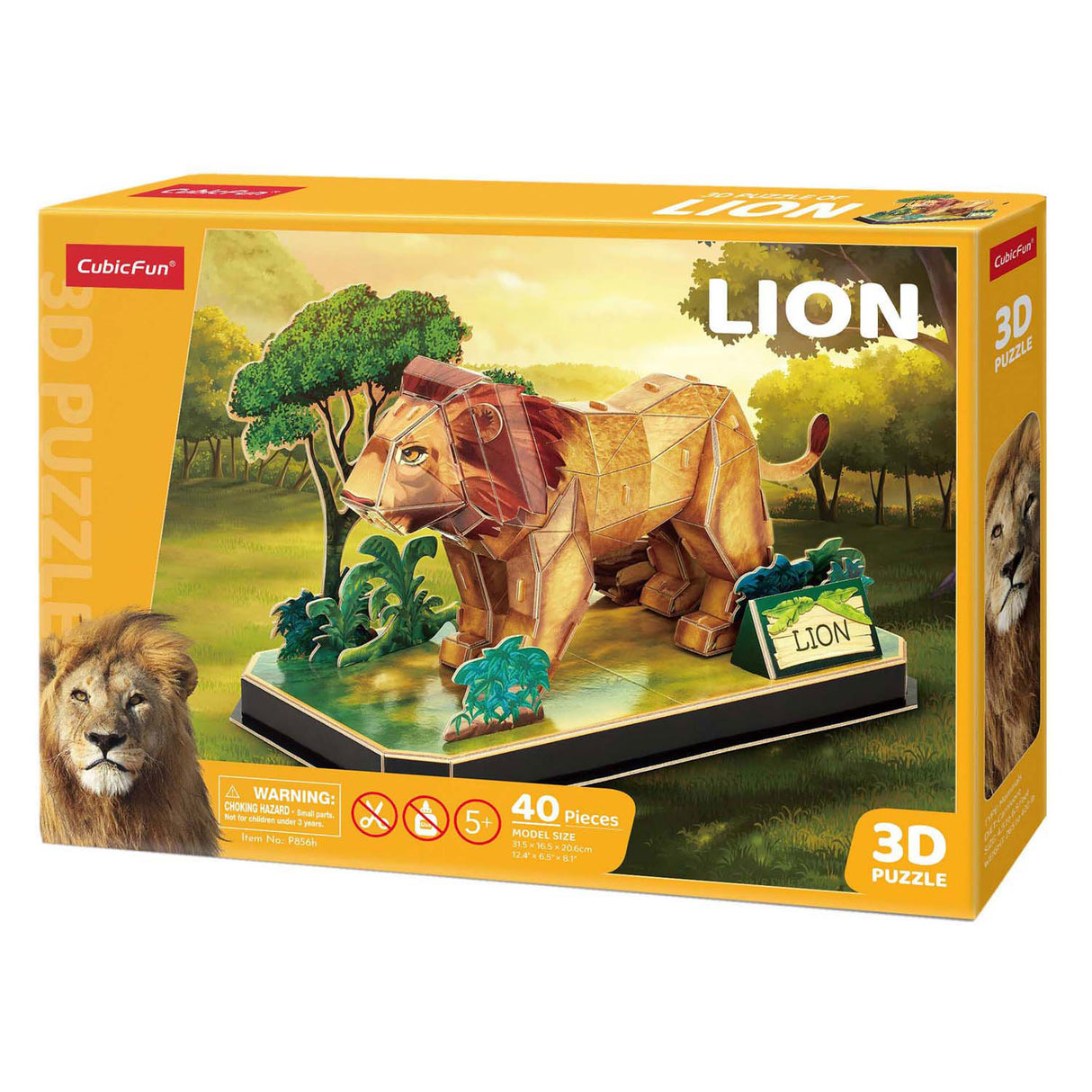 Puzzle 3D amusant et cubique, lion