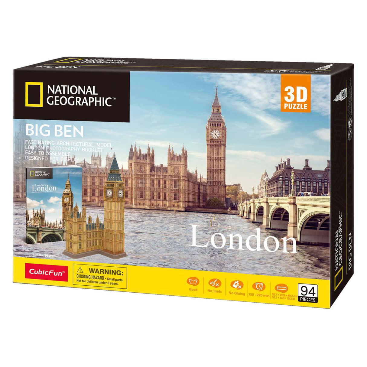 Puzzle 3D amusant et cubique, Big Ben, National Geographic