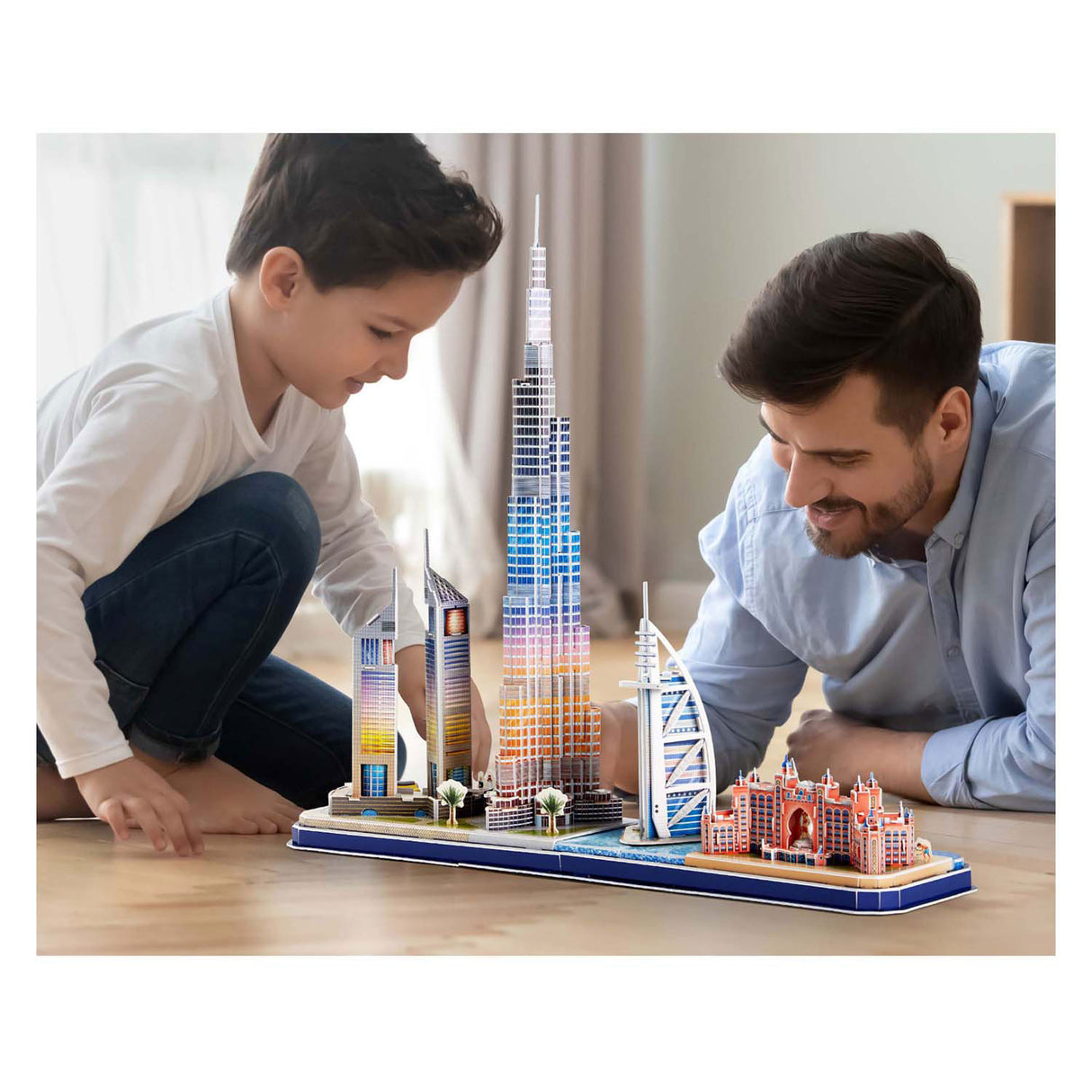 Puzzle 3D cubique amusant City Line Dubai avec éclairage LED
