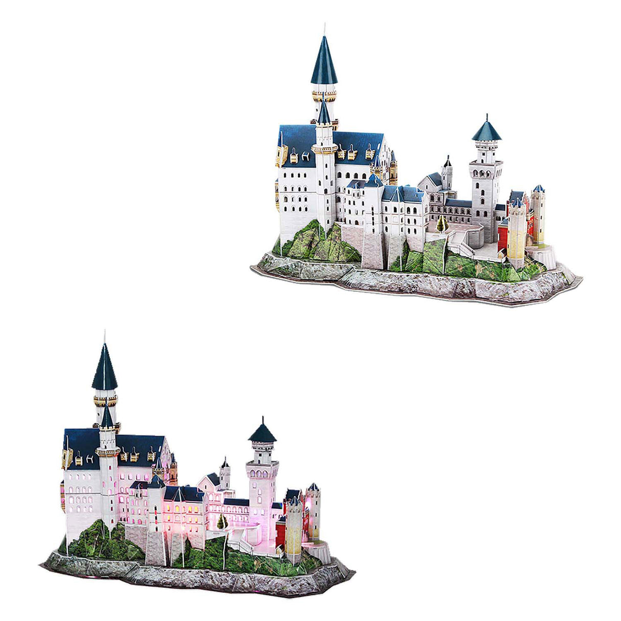 Puzzle 3D amusant et cubique Château de Neuschwanstein avec éclairage LED
