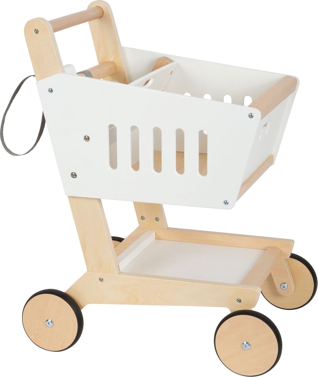 Petit pied - Cart d'achat de supermarché en bois blanc