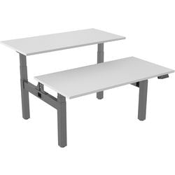 Zit-sta-bureau euroseats dual bench wit metaal