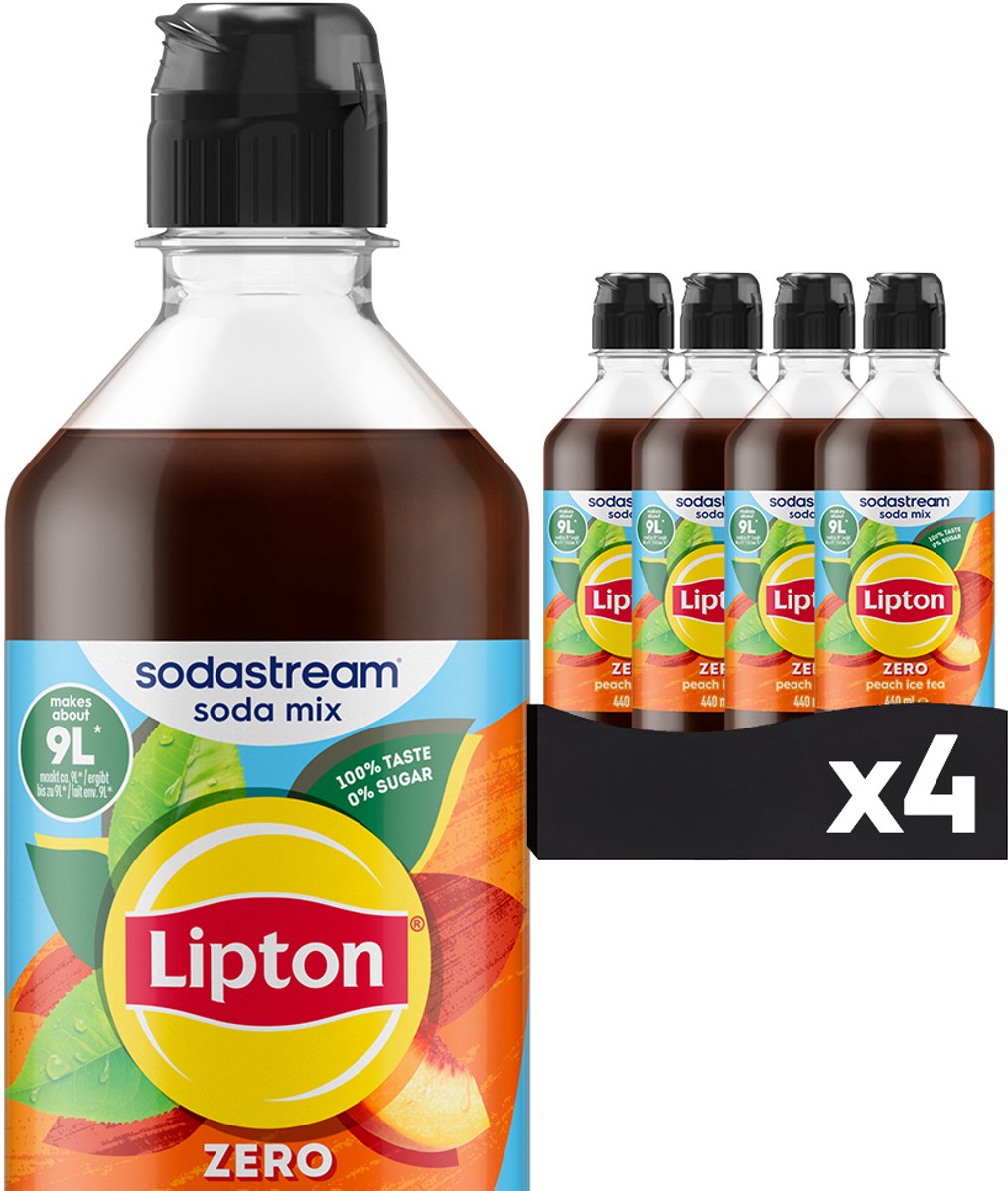 Sodastream lipton ice tea pêche zéro sirop 4-pack