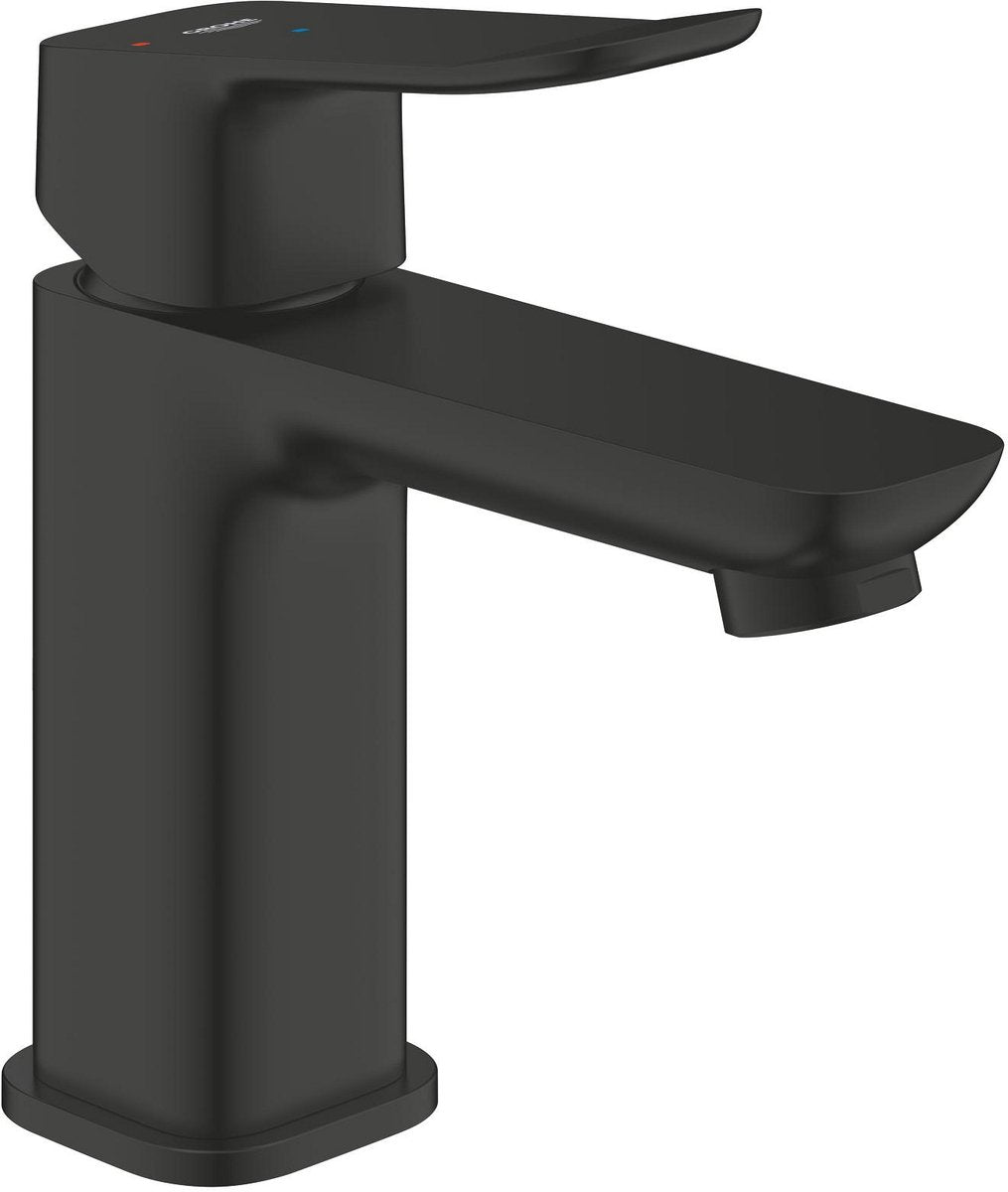 Mitigeur lavabo Grohe Dice - taille S - économie d'eau - économie d'énergie - avec vidage push-open - noir mat