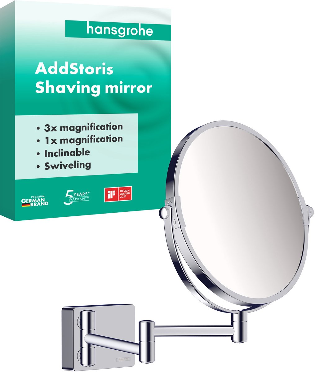 Miroir de rasage Hansgrohe Addstoris chromé