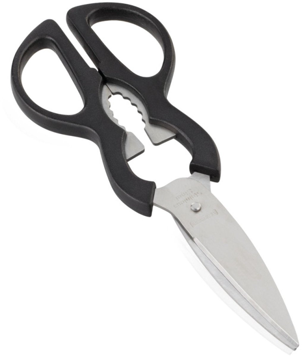 Ciseaux Leifheit sterling - ciseaux de cuisine - ciseaux de ménage - incl. ouvre-bouteille - acier inoxydable - noir