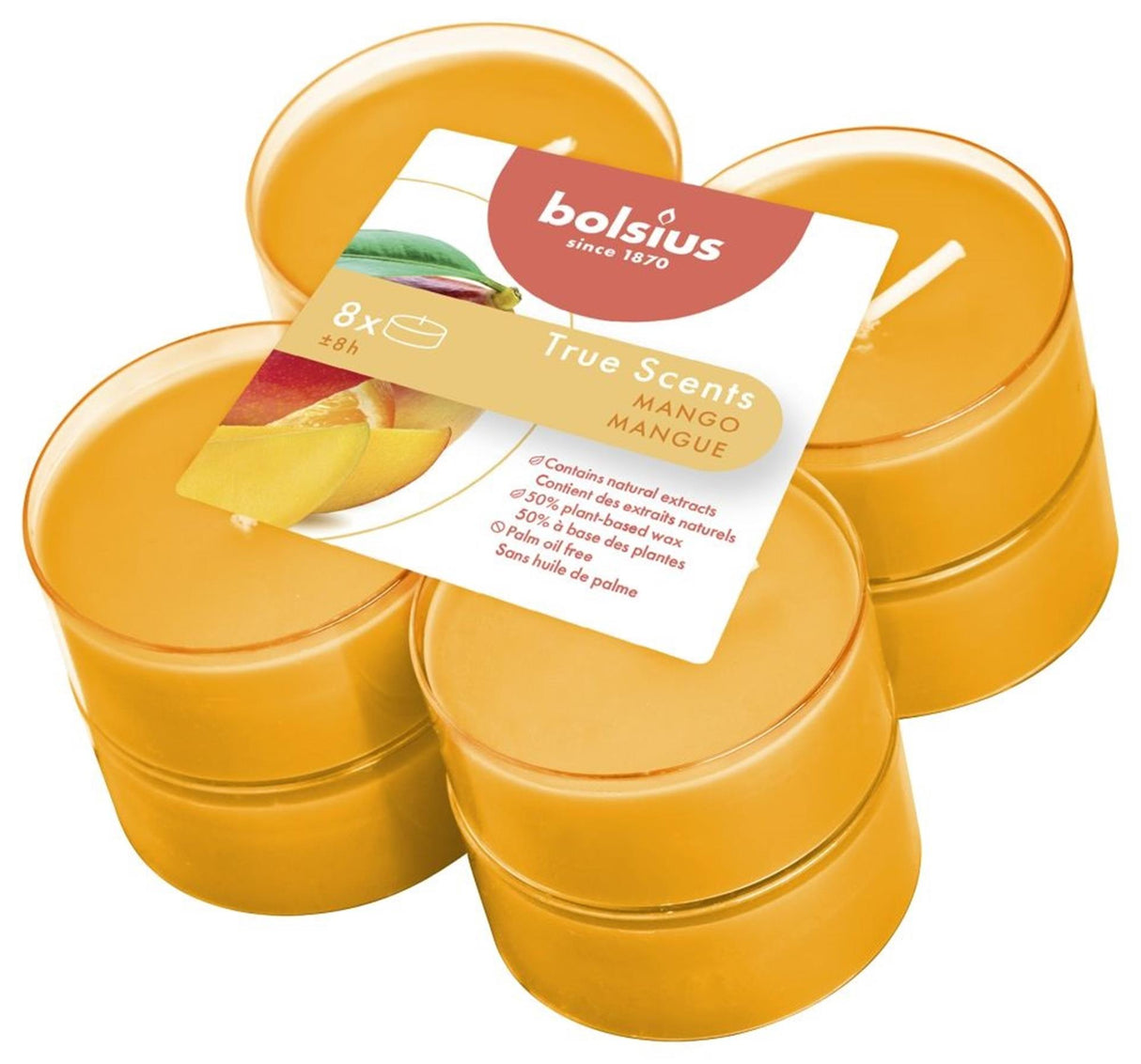 Bolsius parfum maxi bougies chauffe-plat 8 pcs mangue