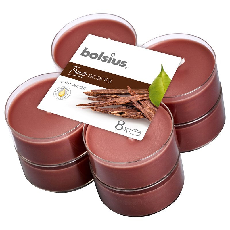 Bolsius maxilight parfum 8 pièces vieux bois