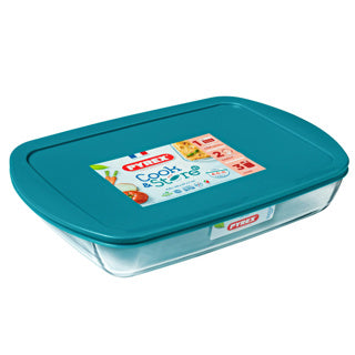 Plat de cuisson en Pyrex - avec couvercle - Cook Store - 40 x 27 x 6 cm 4,5 litres
