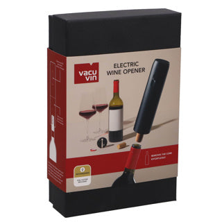 Vacuvin ouvre-bouteille électrique vacu vin - tire-bouchon rechargeable - avec coupe-capsule et câble USB-C - noir