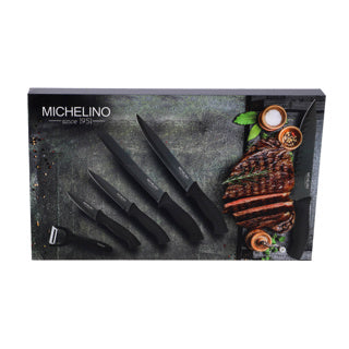 Ensemble de couteaux Michelino 6 pièces noir | 2 pièces