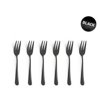 Fourchettes à gâteau vintage Amefa Austin - 6 pièces - noir