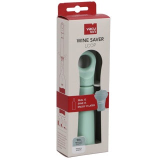 Boucle de pompe à vin Vacu fin – pompe à vin avec bouchon – système de stockage sous vide – couleur jade – garde le vin ouvert frais jusqu'à 10 jours