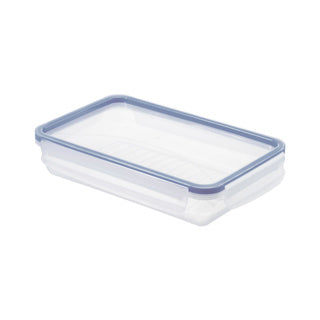 Boîte de rangement pour réfrigérateur Rotho clic lock 1l plat horizon bleu transparent