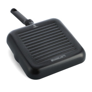 Poêle grill induction BK easy 26x26 cm - revêtement antiadhésif sans PFA - poêle grill induction - poêle céramique - passe au four jusqu'à 160°c - poignées froides - noir