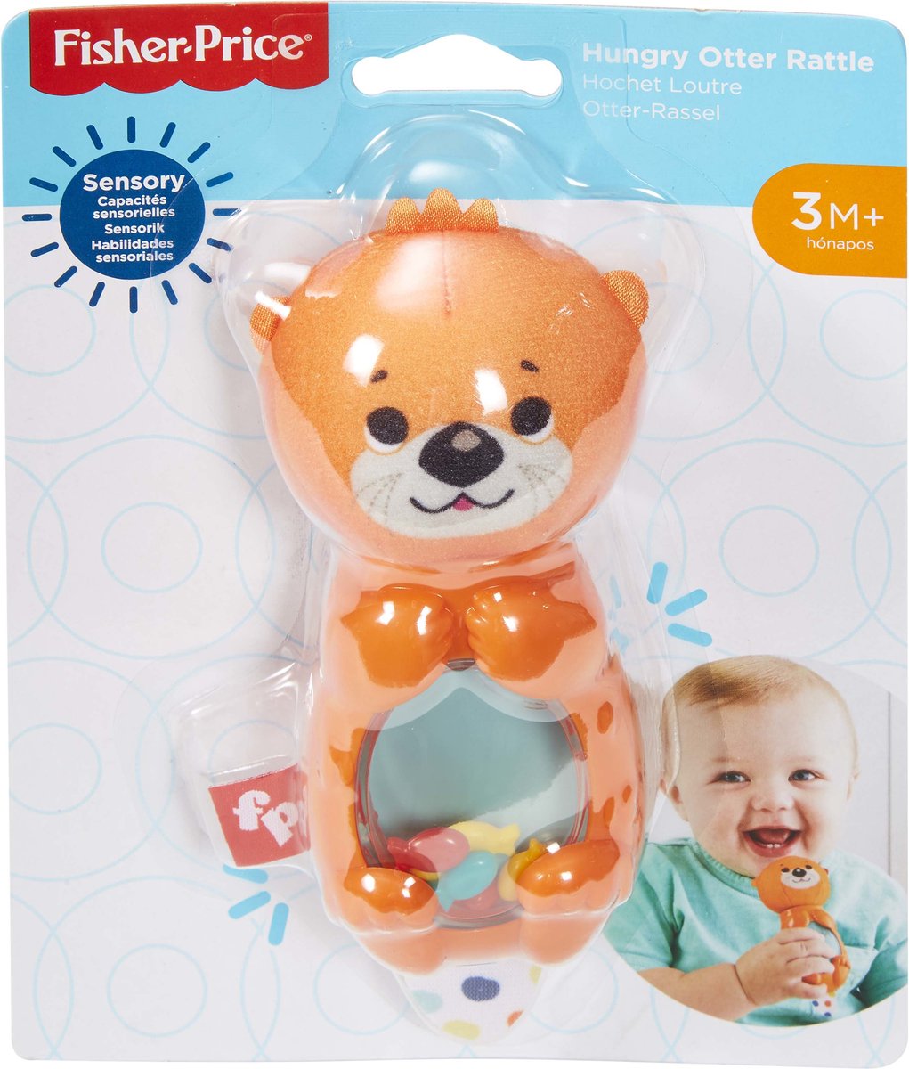 Fisher-price fisherprice - hochet loutre affamée - stimule les sens et la motricité - à partir de 3 mois