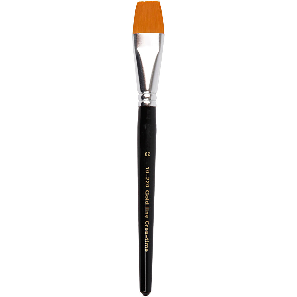 Pinceaux Creativ company gold line, taille 20, l: 21 cm, l: 24 mm, plats, 6 pièces 1 boîte
