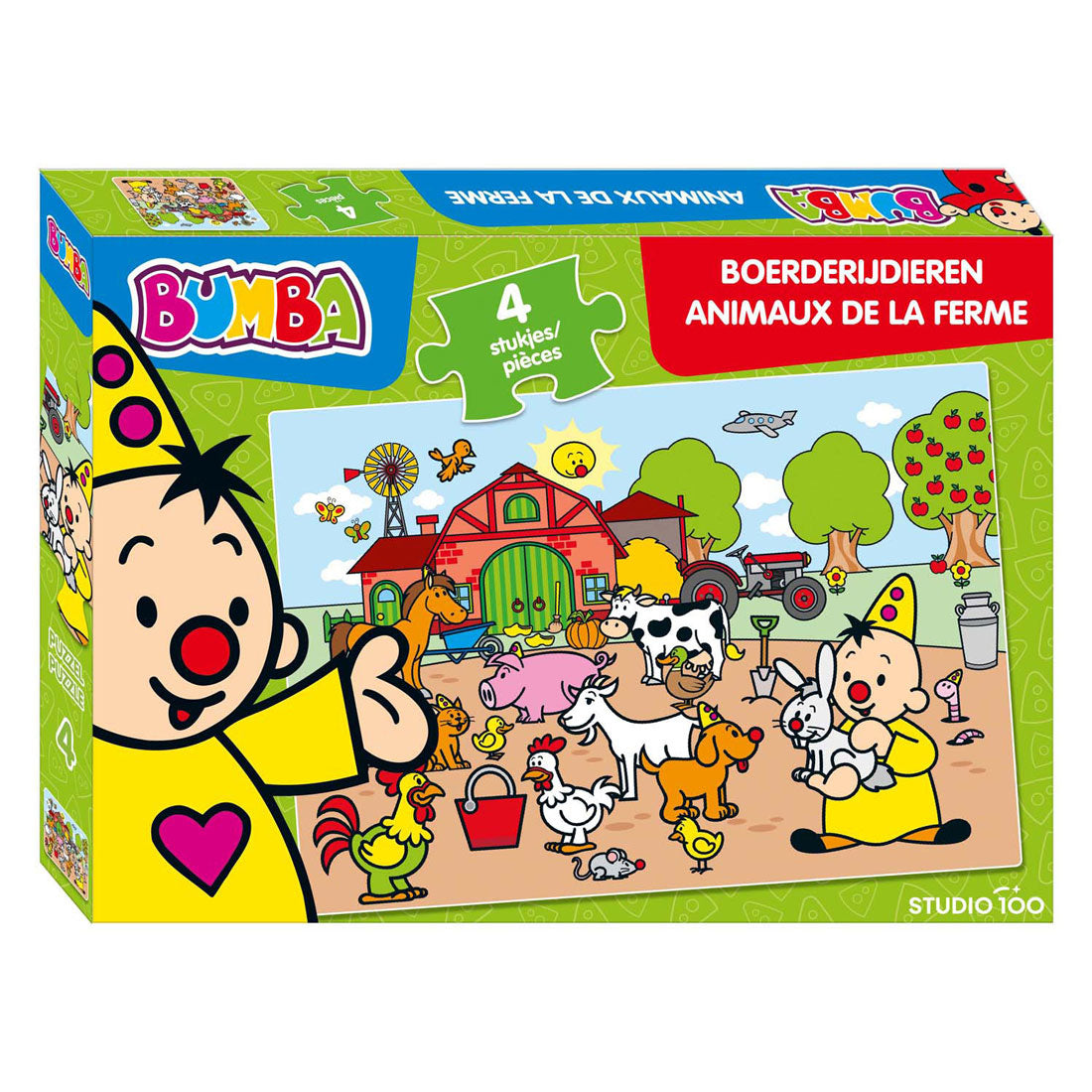 Studio 100 bumba puzzle animaux de la ferme, 4 pcs.