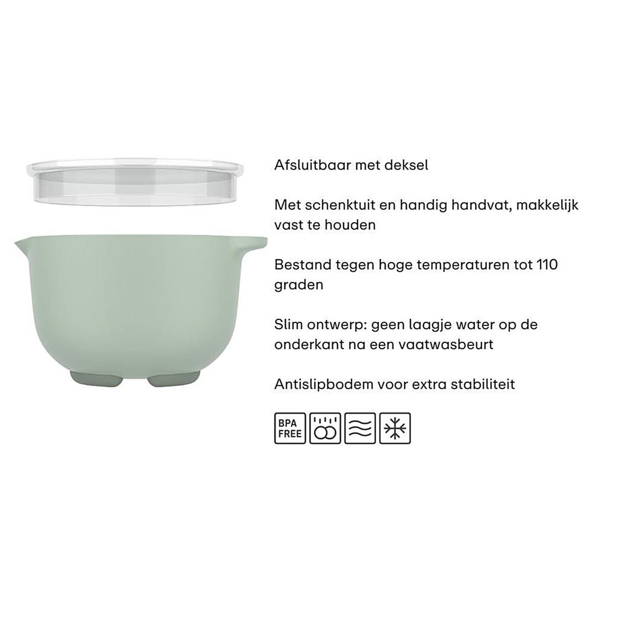 Bol mélangeur Mepal avec couvercle - chef it - craie - 1500ml