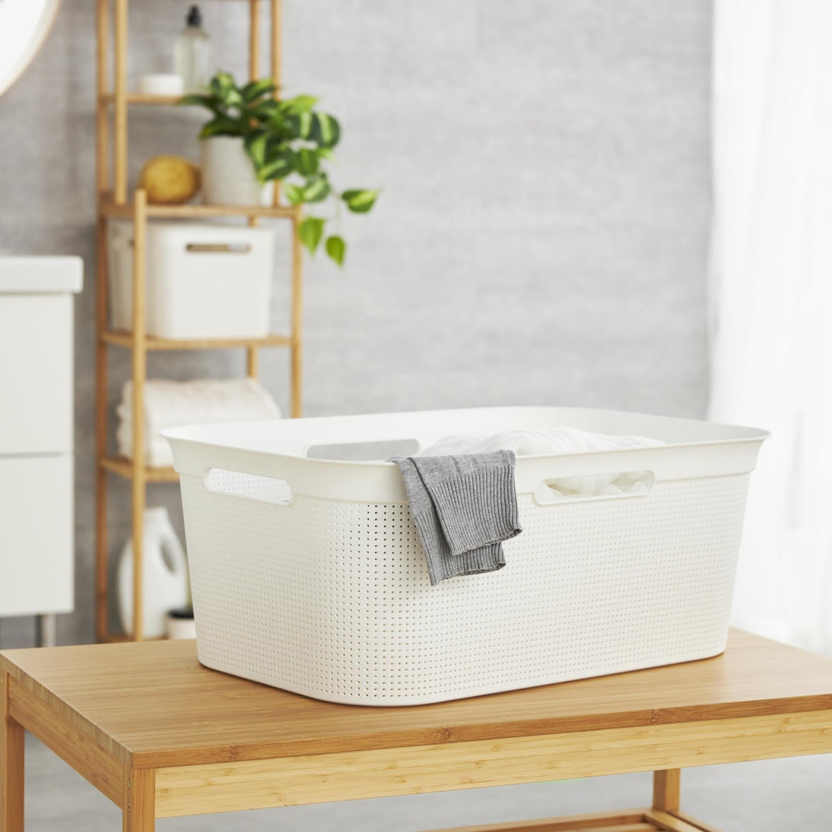 Rotho panier à linge flexible brisen 41 l blanc